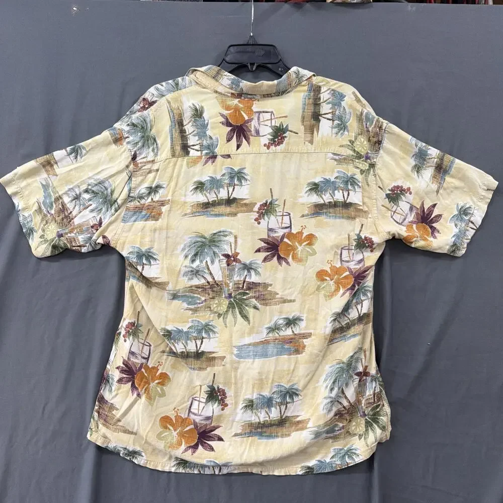 Campia Moda Hawaiian Shirt Men's L Floral Short Sleeve Button Up